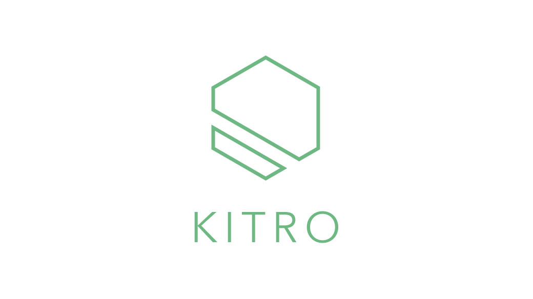 Logo von KITRO, grüner Text unter grünem Sechseck