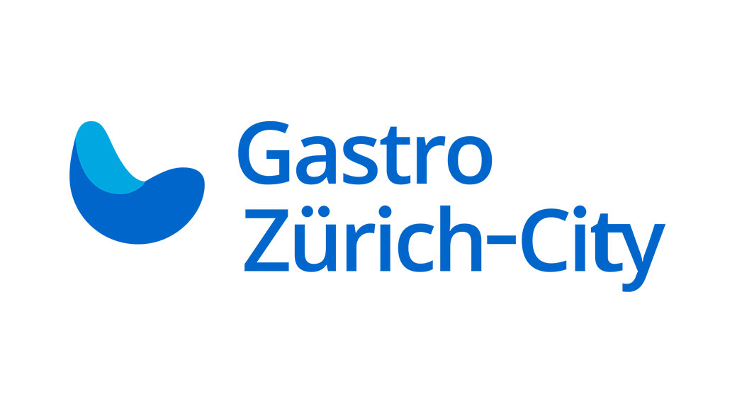 Logo von Gastro Zürich-City. Blauer Font auf weissem Grund.
