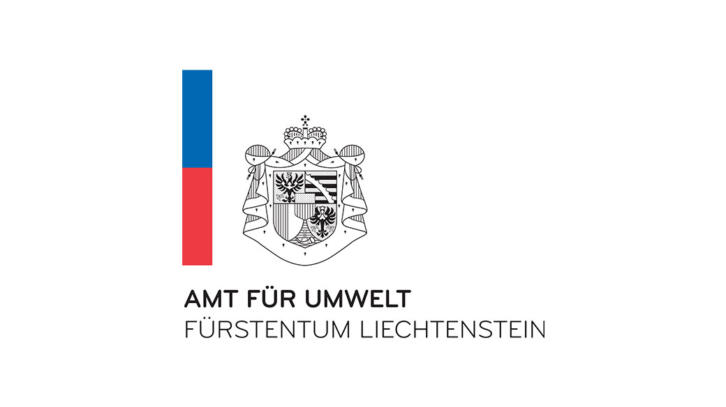 Das Wappen von Liechtenstein. Darunter steht: Amt für Umwelt - Fürstentum Liechtenstein